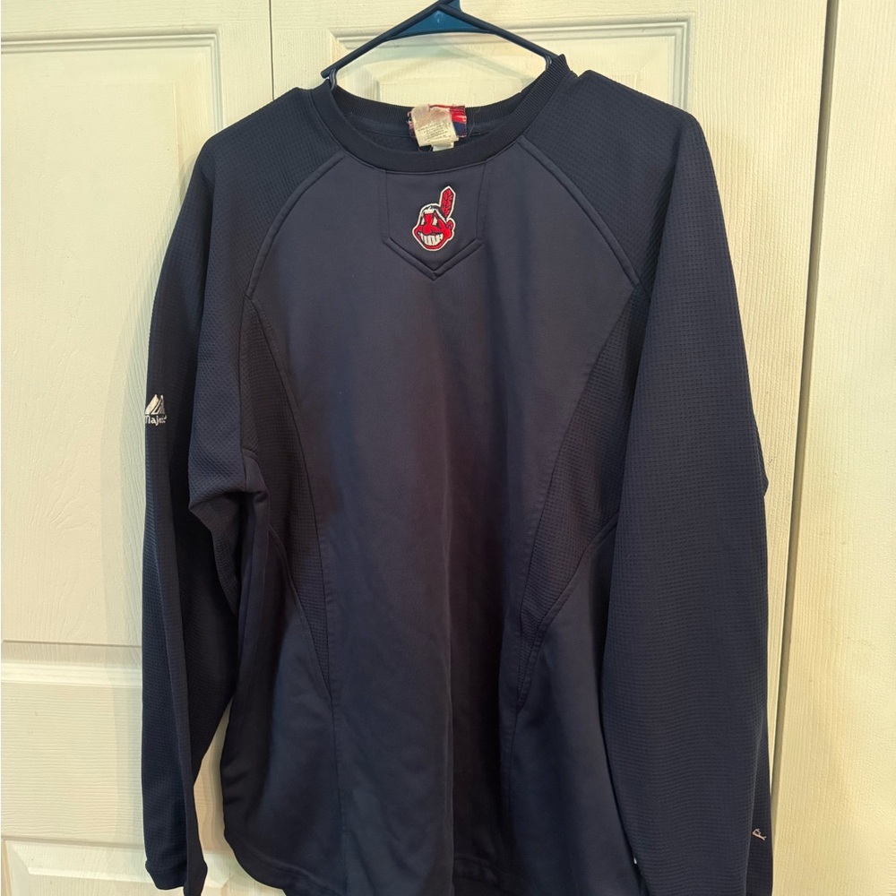 Majestic Blue Crewneck Sweater Athletic Fit